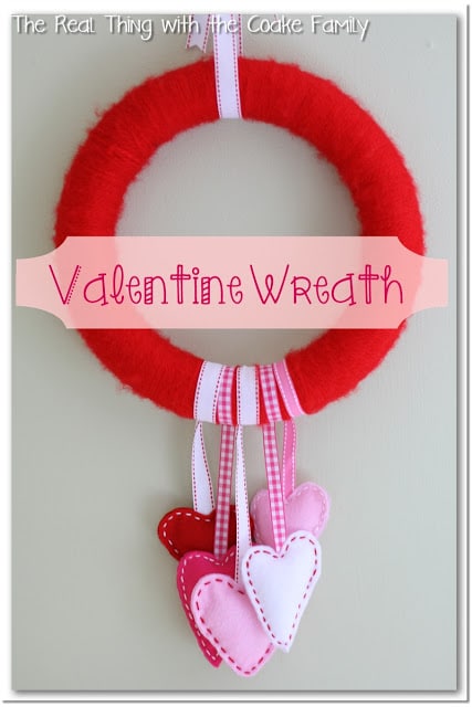 Valentine Wreath with Felt Hearts