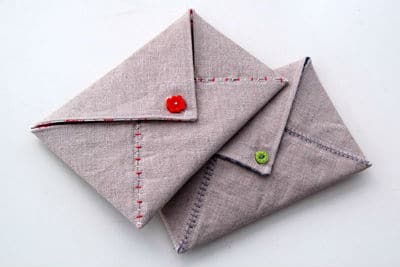 sewn card and envelopes